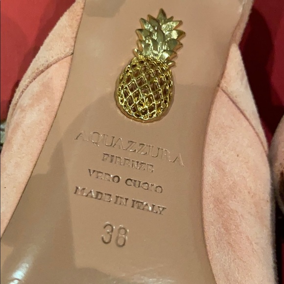 ✅SOLD✅ Aquazurra 75mm Blossom Suede Buckled Mules - Picture 9 of 12